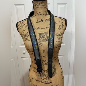 Fish-Print Belt with Silver Buckle